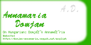 annamaria domjan business card